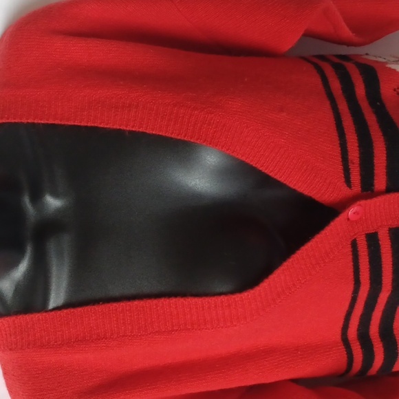 Vtg Rafaella Red Plaid Long Sleeve wool/Angora  Cardigan - Picture 2 of 8